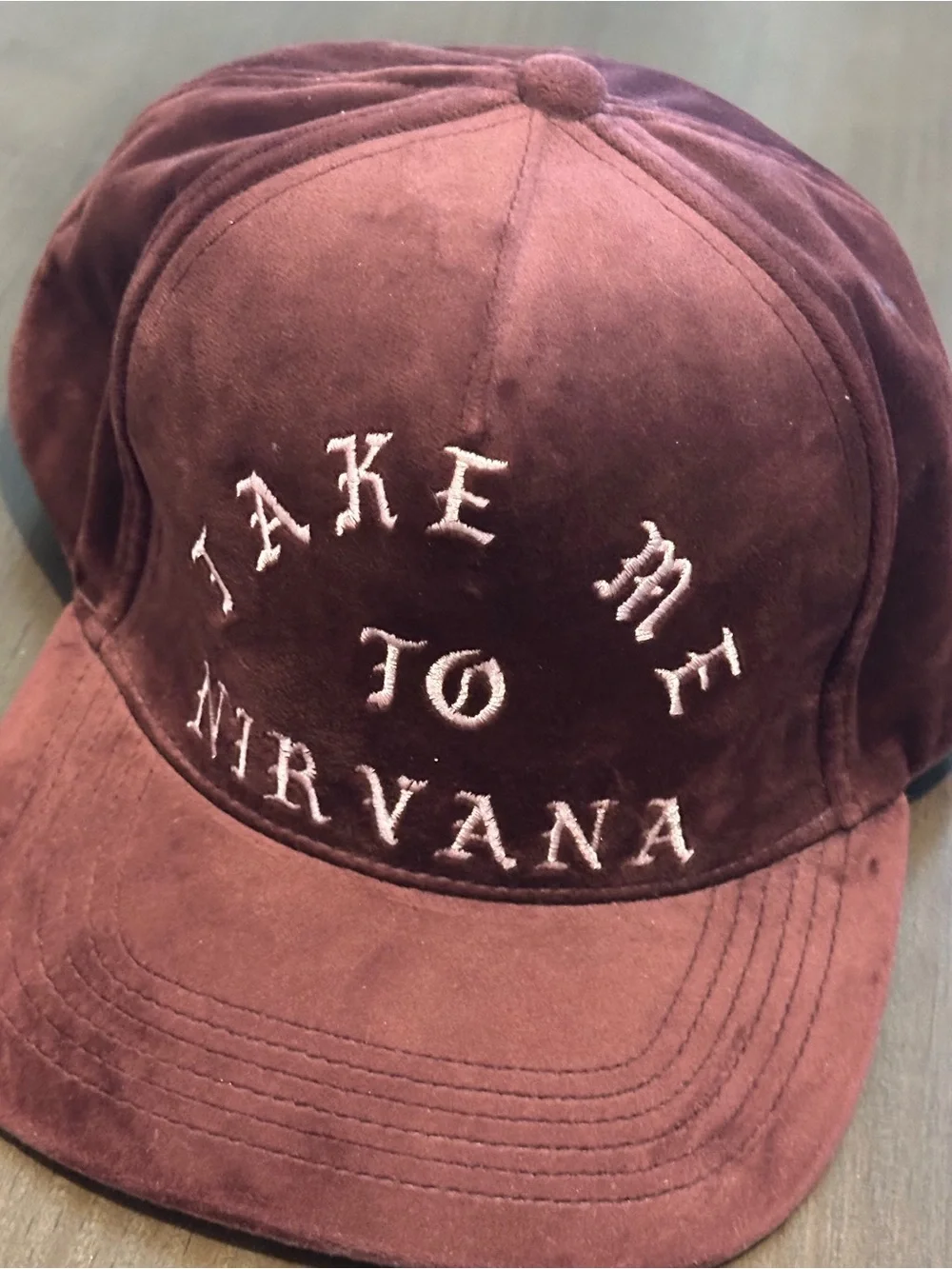 Take Me to Nirvana Embroidered Cap - Brown